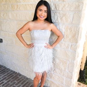 Bebe lace feather dress in size 8